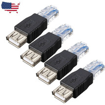 4 x USB Female to Ethernet RJ45 Cat5 Booster Router Wireless Network Ada... - £12.63 GBP