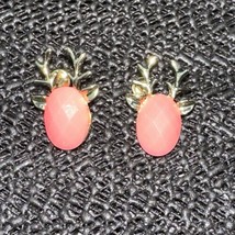 Deer Earrings With Pink Stone Studs - $6.93