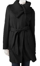 Apt 9 Black Sweater Trim Wool Coat Jacket - £111.49 GBP