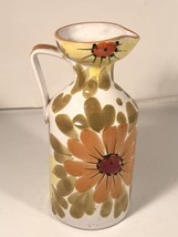 Hand Painted Pitcher Vintage Wide Mouth Display Made In Italy - £44.83 GBP