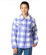 Roxy Girls Boys Shirt Jacket Purple Multicolor Plaid Fleece Shacket Ches... - $42.99