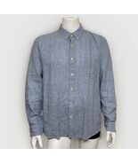 J Crew Shirt Mens Sz XXL Slim Fit Blue Linen Blend Button Down Long Sleeve - €20,59 EUR