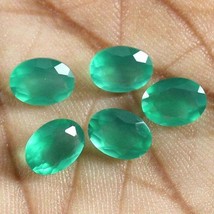 100% Natural Certified Green Loose Onyx Gemstone Faceted Oval Shape 12 x 16 mm - £32.26 GBP
