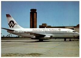 America West Airlines Boeing 737-275 Airplane Postcard - £4.05 GBP