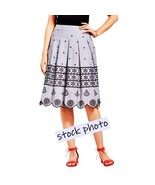 Talbots Eyelet Pleated Striped Full Skirt Size 22WP Embroidered Knee Length - £16.06 GBP