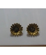 Vintage Signed Schrager Floral Rhinestone Clip-on Earrings - £17.79 GBP