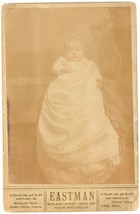 Antique Circa 1880s Cabinet Card Eastman Adorable Baby in Dress Portland Oregon - £7.56 GBP