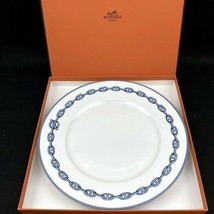 Hermes Chaine D'ancre Dinner Plate 10.6” blue dinnerware 27 cm r81 - £260.09 GBP