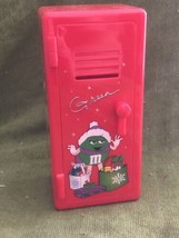 Green M&amp;M&#39;s Christmas Red Plastic Locker 6in MINT - £11.86 GBP