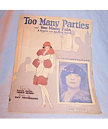 1925 Too Many Parties W/Too Many Pals Sheet Music-Yvette Rugel-Vaudeville - $10.00