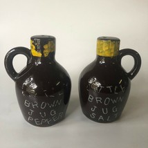 Country Table Little Brown Jug Ceramic Salt Pepper Shakers Old Fashioned... - £10.95 GBP
