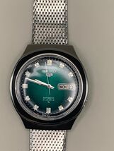 Vintage Seiko 5 Mechanical 21 Jewels 7019-8090 Day Date Green Dial Japan... - $117.81
