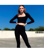 Adam Selman Sport Carbon38 Crystal Long Sleeve Crop Top S NWT - $70.00