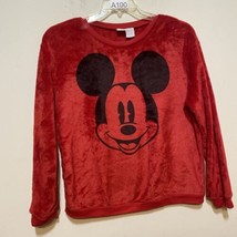 Disney  Sweater Women’s Size L Large  Red Mickey Mouse Pullover Long  Sleeve - £6.77 GBP