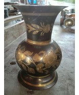 ETCHED INDIA METAL BLACK VASE - £6.35 GBP