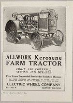 1919 Print Ad Allwork Kerosene Farm Tractors Electric Wheel Co Quincy,Illinois * - £10.61 GBP