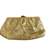 Vintage Ingber Gold Textile Evening Bag with Satin Change Purse - £10.65 GBP