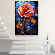 Glass Rose Canvas Painting Wall Art Poster Landscape Canvas Print Picture - £10.83 GBP+