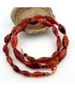 Antique African Middle Eastern Carnelian Yemeni Agate beaded Necklace JN2 - $78.20