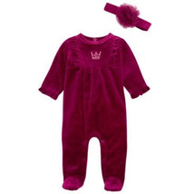 First Impressions Baby Girls 2-Pc. Footed Princess Coveralls With Headband - £9.16 GBP