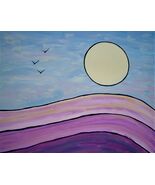 Painting Lavender Fields Landscape Original Signed Art Sun Crops By Carl... - $17.74