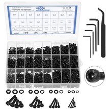 2000Pcs M2 M3 M4 M5 Metric Screw Assortment, Grade 12.9 Alloy Steel Hex ... - $33.98