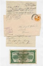 WW2 Army Luxembourg Passed Letter with 10 Franc Belgium Note  - $27.72