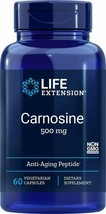 NEW Life Extension Carnosine Anti-Aging Non-GMO 500 mg 60 Vegetarian Capsules - £23.22 GBP