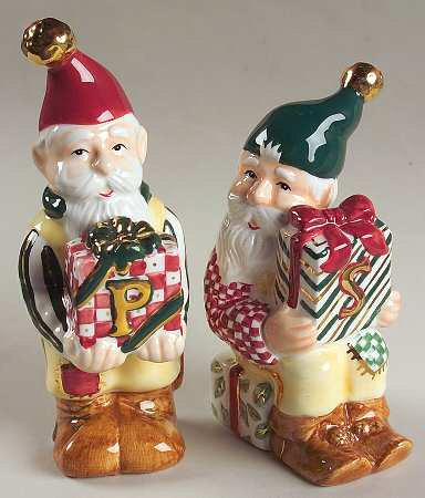 1998 Figurine Salt and Pepper Christmas Set in Winter Garland by Charter... - $54.99