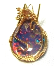 Wp18 14kt gf wire wrap pendant with opal - £80.73 GBP