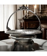 Antique Victorian Silver Rogers Bros. Silverplate Cake Basket Server Swa... - €43,22 EUR