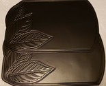 Set of 2 PVC Non Clear Kitchen Placemats (18&quot;x12&quot;) ENGRAVED LEAVES ON BL... - £10.34 GBP