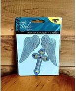 Next Style Iron-On Appliques 3 pcs Religious Patches SEALED Angel Wings - $417.61 MXN