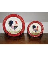 Home Interiors The Rooster Plates Farmhouse Cottage Dinner Salad 10 1/2&quot;... - $22.76