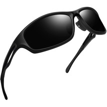 Trendy Sports Sunglasses Polarized Uv400 Protection, Classic Matte Black Shades  - £20.84 GBP