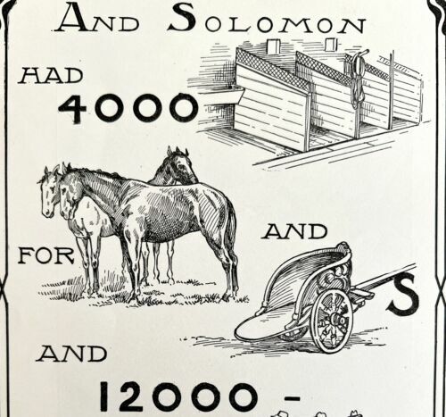 1901 Bible Passage Chronicles 9:25 Victorian Word Symbol Puzzle Religiou... - $19.99