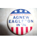 Agnew Eagleton in &#39;76 Pin Back  &quot;So Nobody&#39;s Perfect&quot; - $186.58 MXN