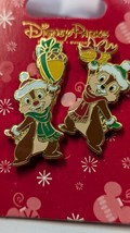 Disney Parks CHIP & DALE Christmas Pin Set Acorn & Nut Gift Wrapped PINS image 2