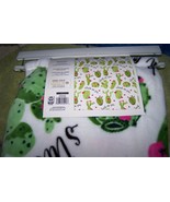 Stuck on You White Throw with Cactus &amp; Hearts Throw 50&quot;x 60&quot; New - $13.74