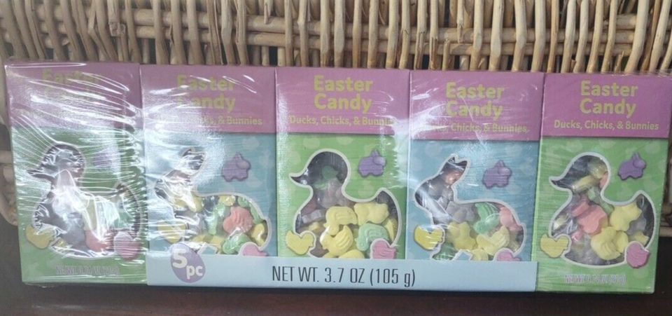 Easter Candy Ducks, Chicks &amp; Bunnies Hard Candy~ 5 Individual Packs~New~... - $11.76
