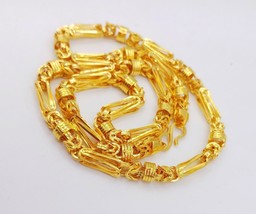22K Genuine Yellow Gold Flexible Link Chain Foxtail Chain Handmade Jewelry CH02 - £5,182.12 GBP
