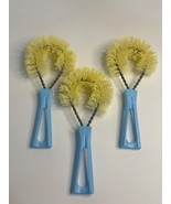 VTG Fuller Brush Co. Bottle Brushes Set Of 3 Yellow Bristles &amp; Blue Hand... - $534.42 MXN