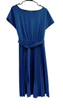 Women&#39;s Blue Teal Fit &amp;Flare Pleated Dress, Large - $17.82
