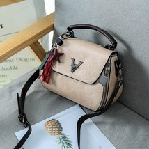 Leather Women Messenger Bags V Letter Lock Design Crossbody Bags Female  Shoulde - £39.78 GBP
