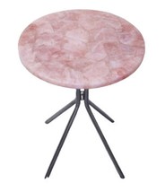Natural Round Rose Quartz Agate Coffee Side Table Top Handmade Furniture Decors - £173.15 GBP+