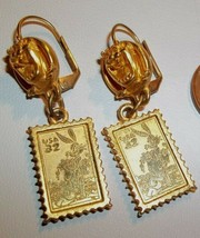 1990&#39;s 32 cent Stamp Disney Bugs Bunny Taz Drop Dangle Earrings Nice loo... - $9.89