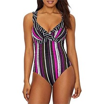 MSRP $98 Anne Cole Women&#39;s Standard Flounce Open Back One Piece Swimsuit Size 6 - £17.85 GBP