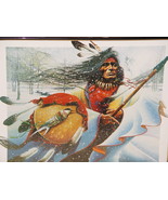 Native American Art Print: &quot;Indian with Shield in Winter&quot; by Artist: Thi... - $10.90