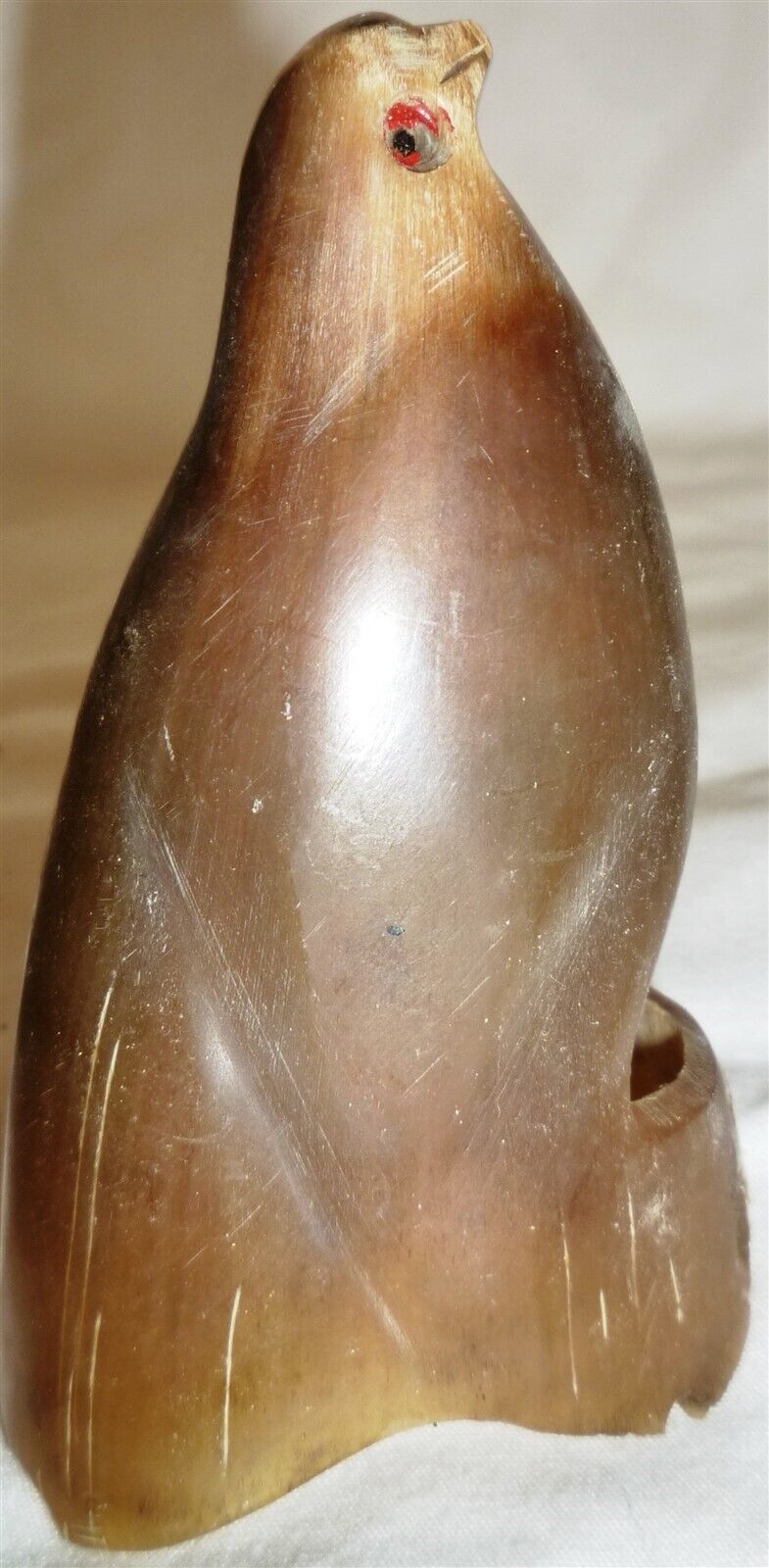 BEAUTIFUL HORN CARVING FIGURINE BIRD 24 - $4.00