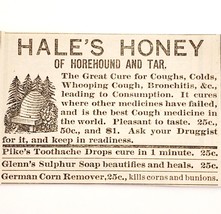 1886 Medical Hale&#39;s Honey Horehound Victorian Quack Medicine Advertisement - £9.04 GBP